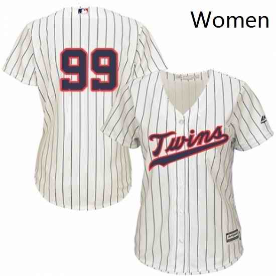 Womens Majestic Minnesota Twins 99 Logan Morrison Authentic Cream Alternate Cool Base MLB Jersey